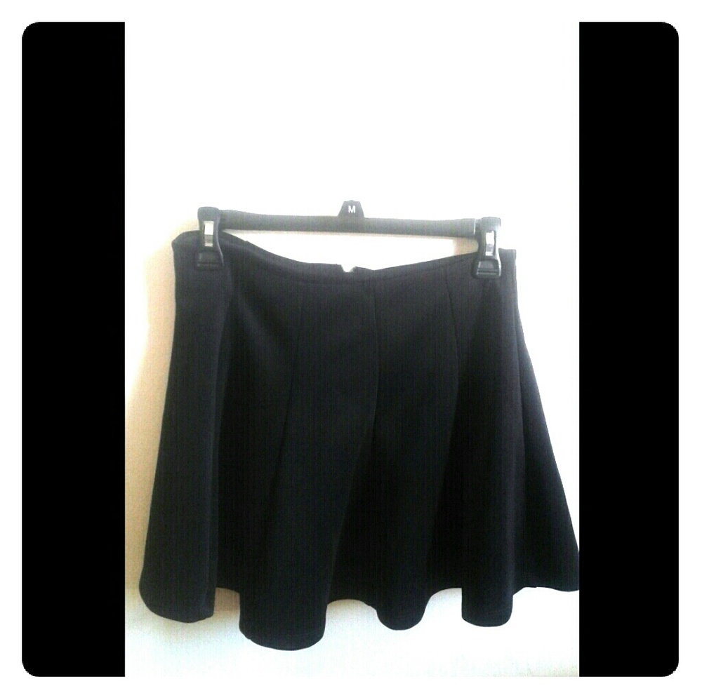 Black pleated skater skirt